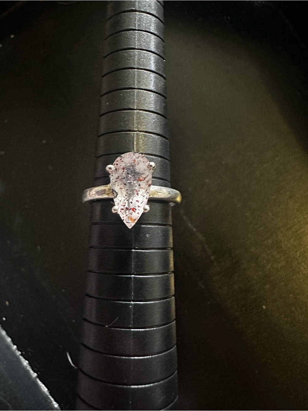 RARE! Orire Quartz Size 9 Sterling Silver Teardrop Ring